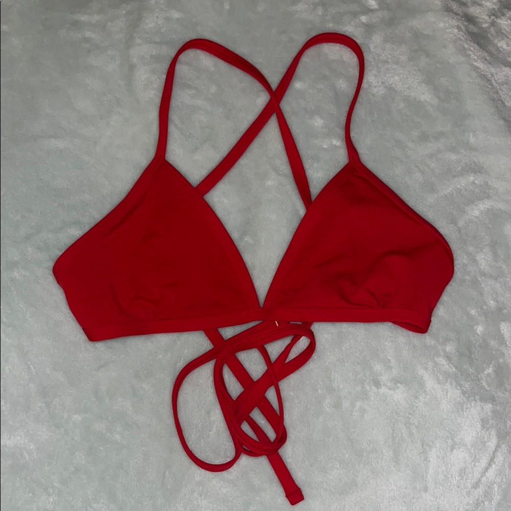 Red Jolyn Bikini Top, Triangle tie back